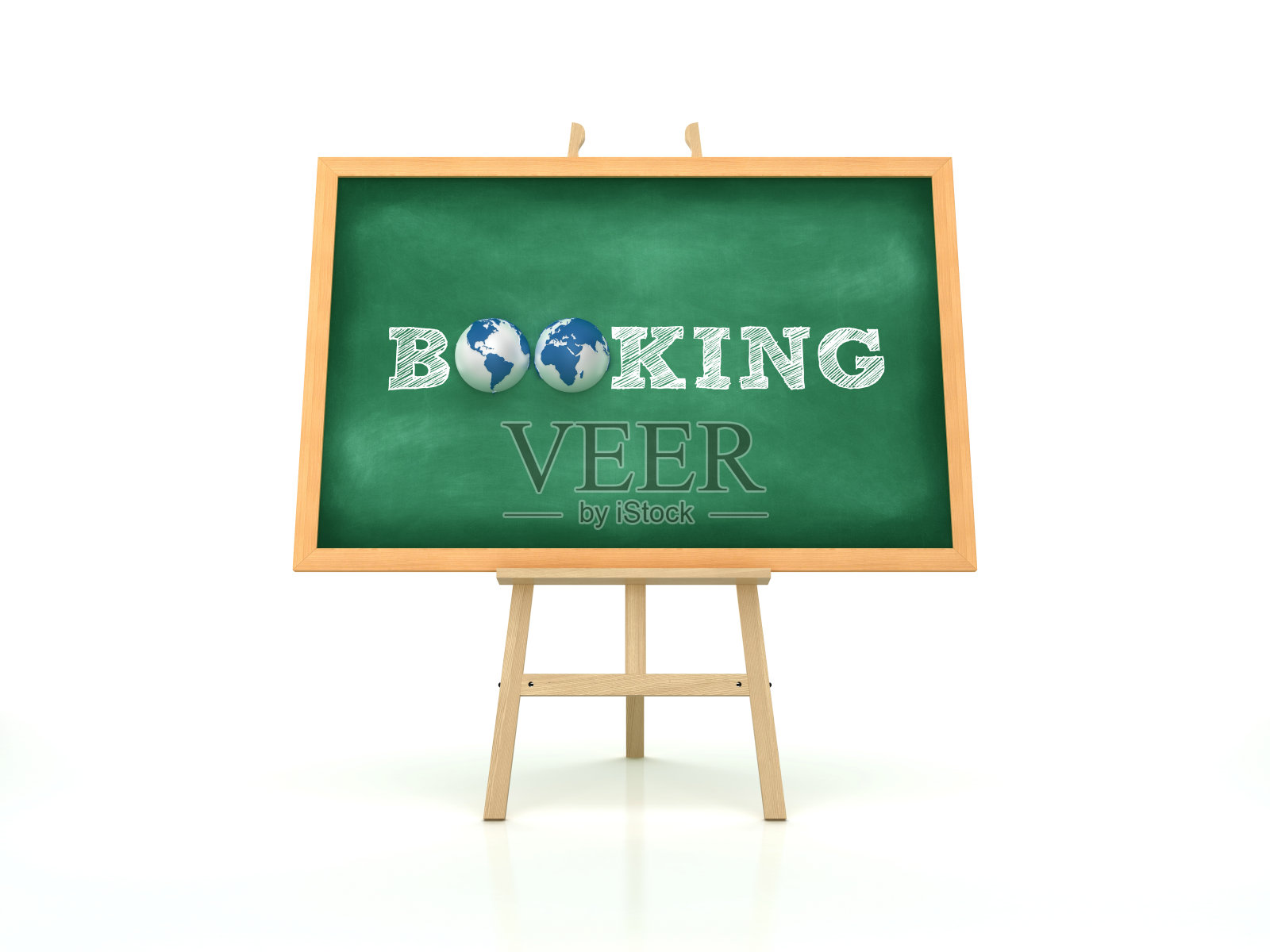 画架与Word预订和全球世界- 3D渲染照片摄影图片