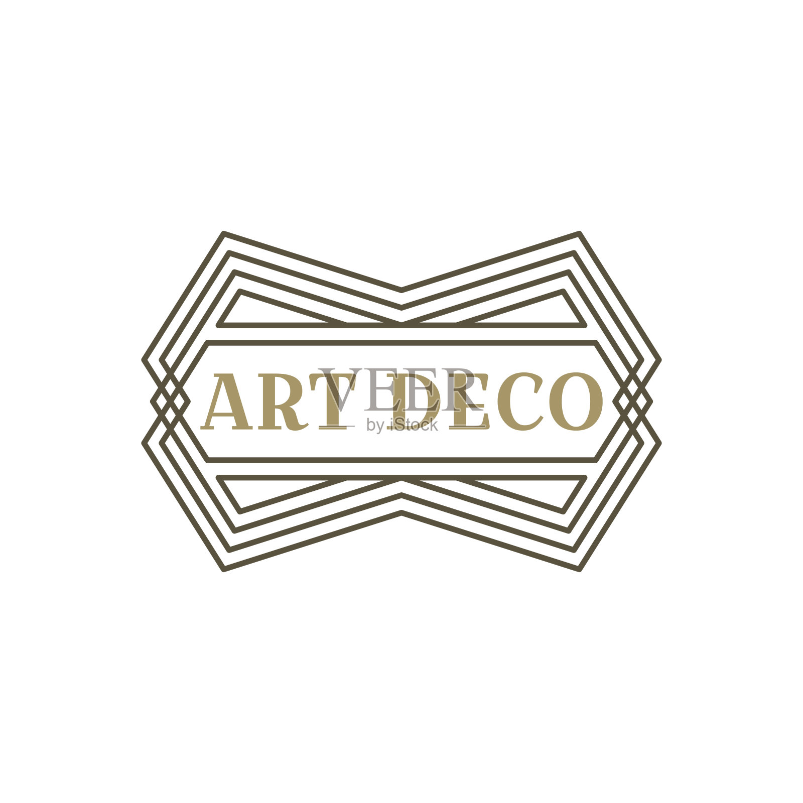 装饰艺术的标志。的标签设计。复古的徽章。矢量图像。插画图片素材
