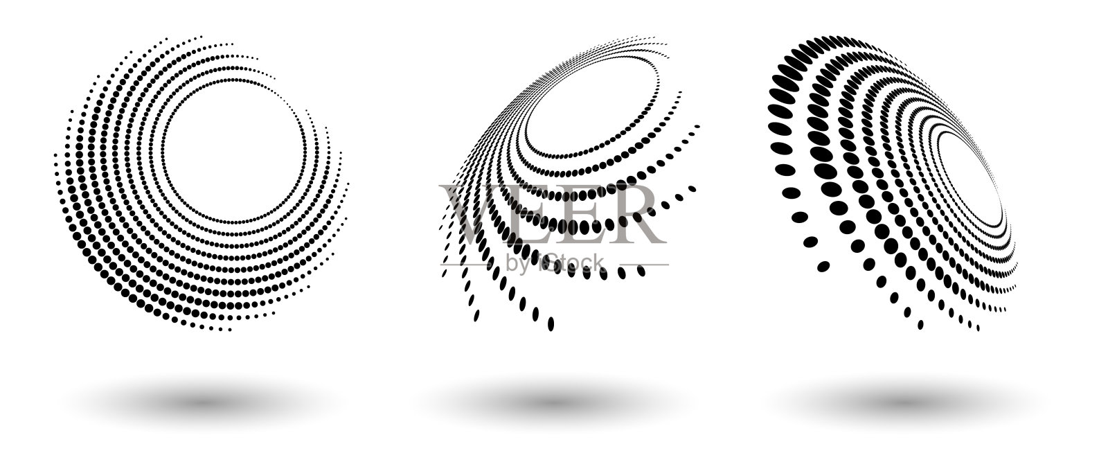 半色调点框架，抽象的标志标志设计元素，为任何项目。圆形边框图标或背景。插画图片素材