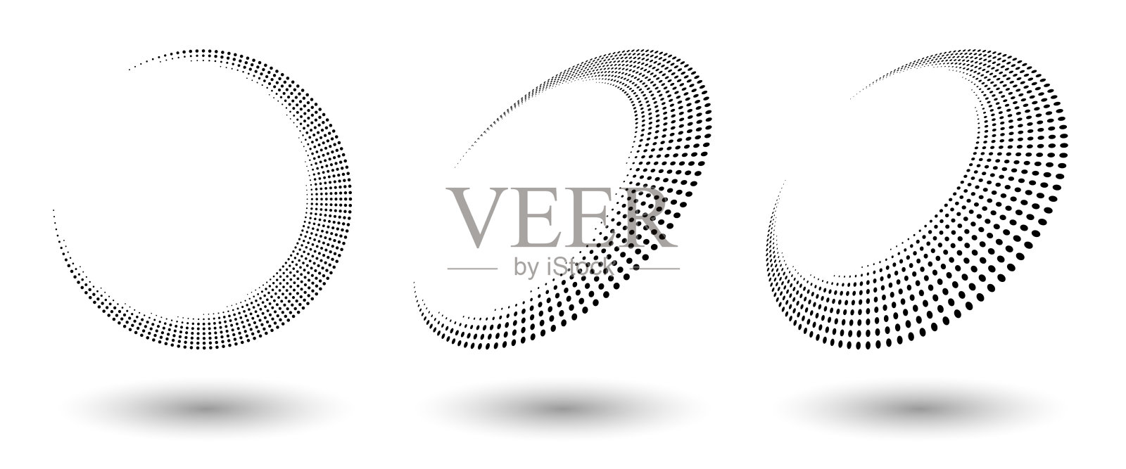 半色调点框架，抽象的标志标志设计元素，为任何项目。圆形边框图标或背景。插画图片素材