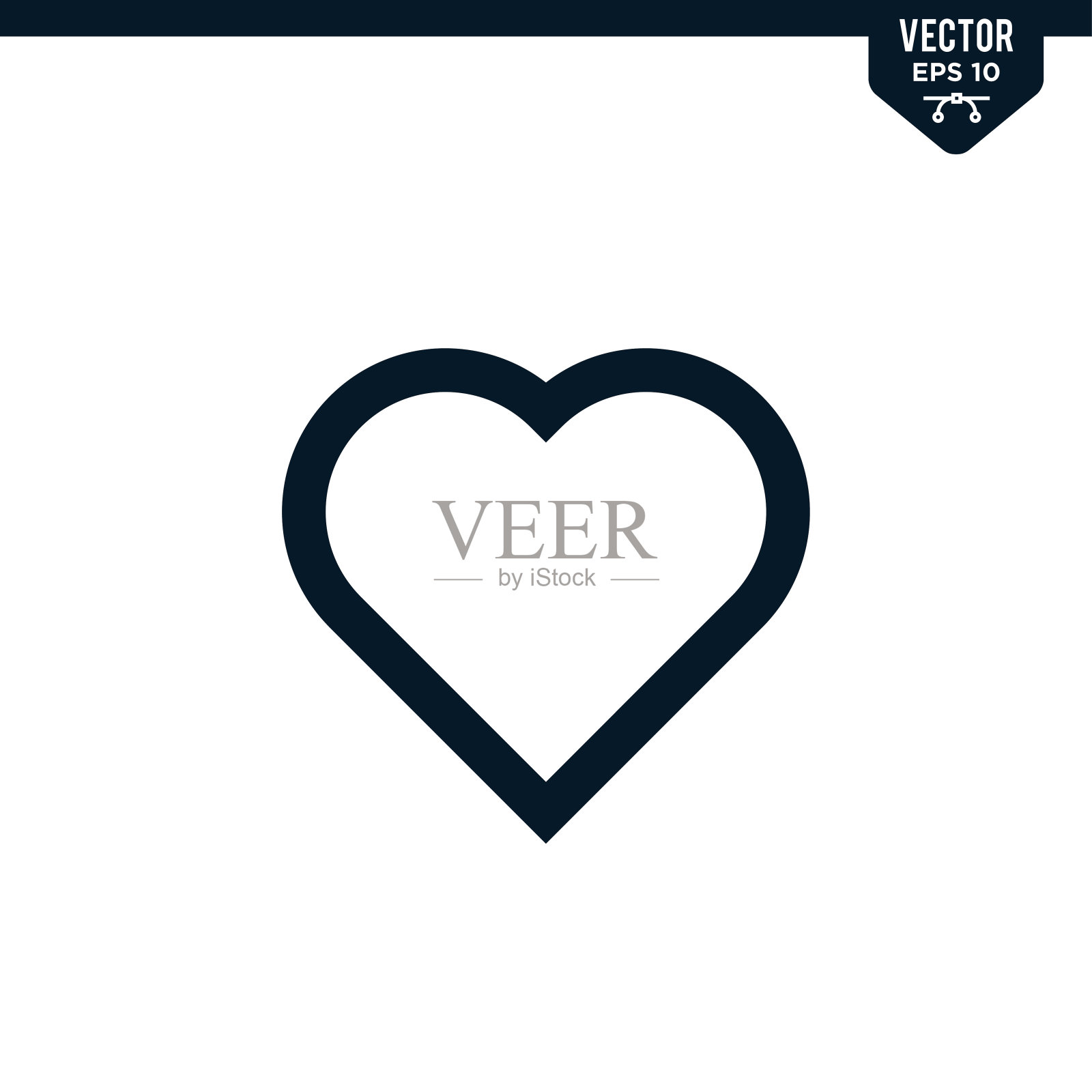 心形图标轮廓样式合集插画图片素材