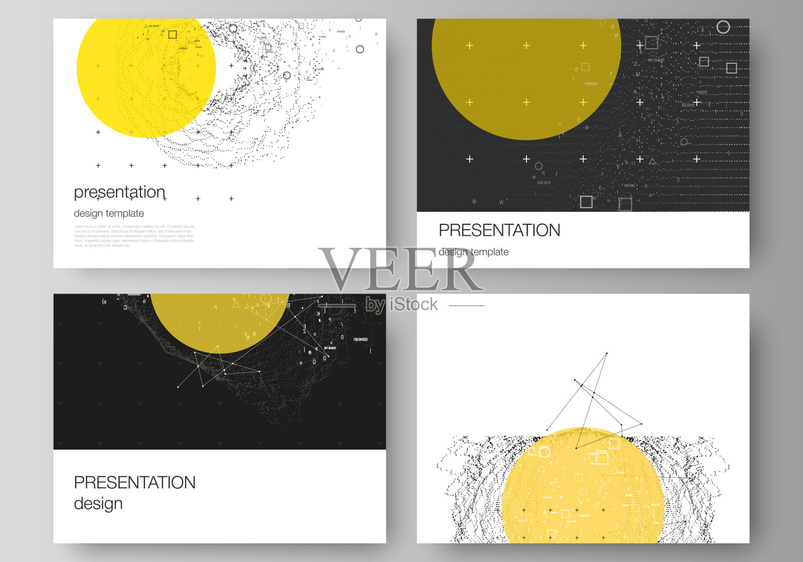演示幻灯片的极简抽象矢量插图布局设计了业务模板。科学或技术3d背景与动态粒子。化学和科学概念。设计模板素材