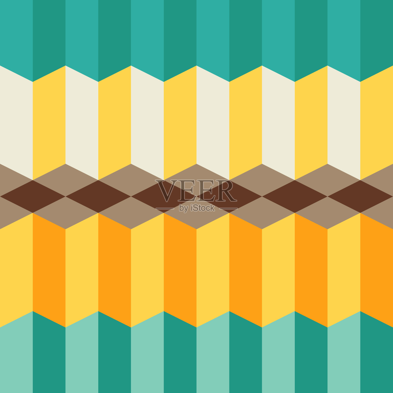 抽象彩色绿色调几何图形图案设计背景矢量插图为圣帕特里克节插画图片素材