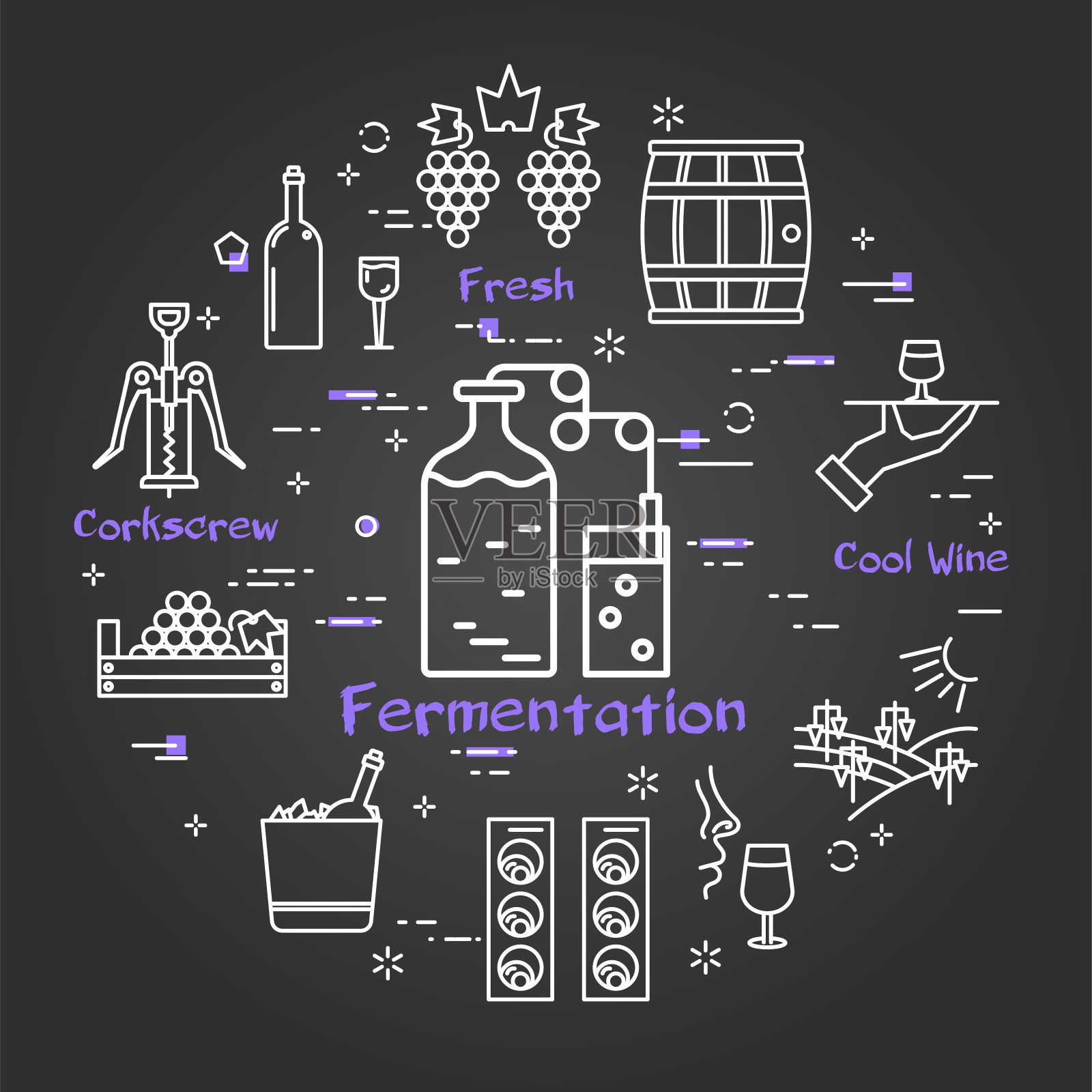 黑旗酿酒-发酵插画图片素材