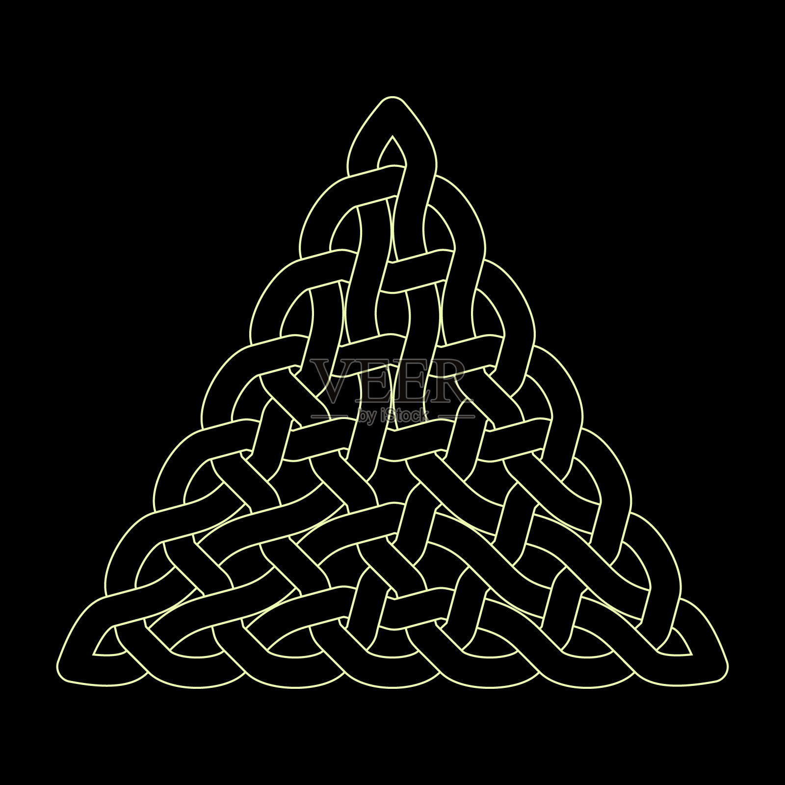 凯尔特结。三角形的点缀。矢量插图轮廓。插画图片素材