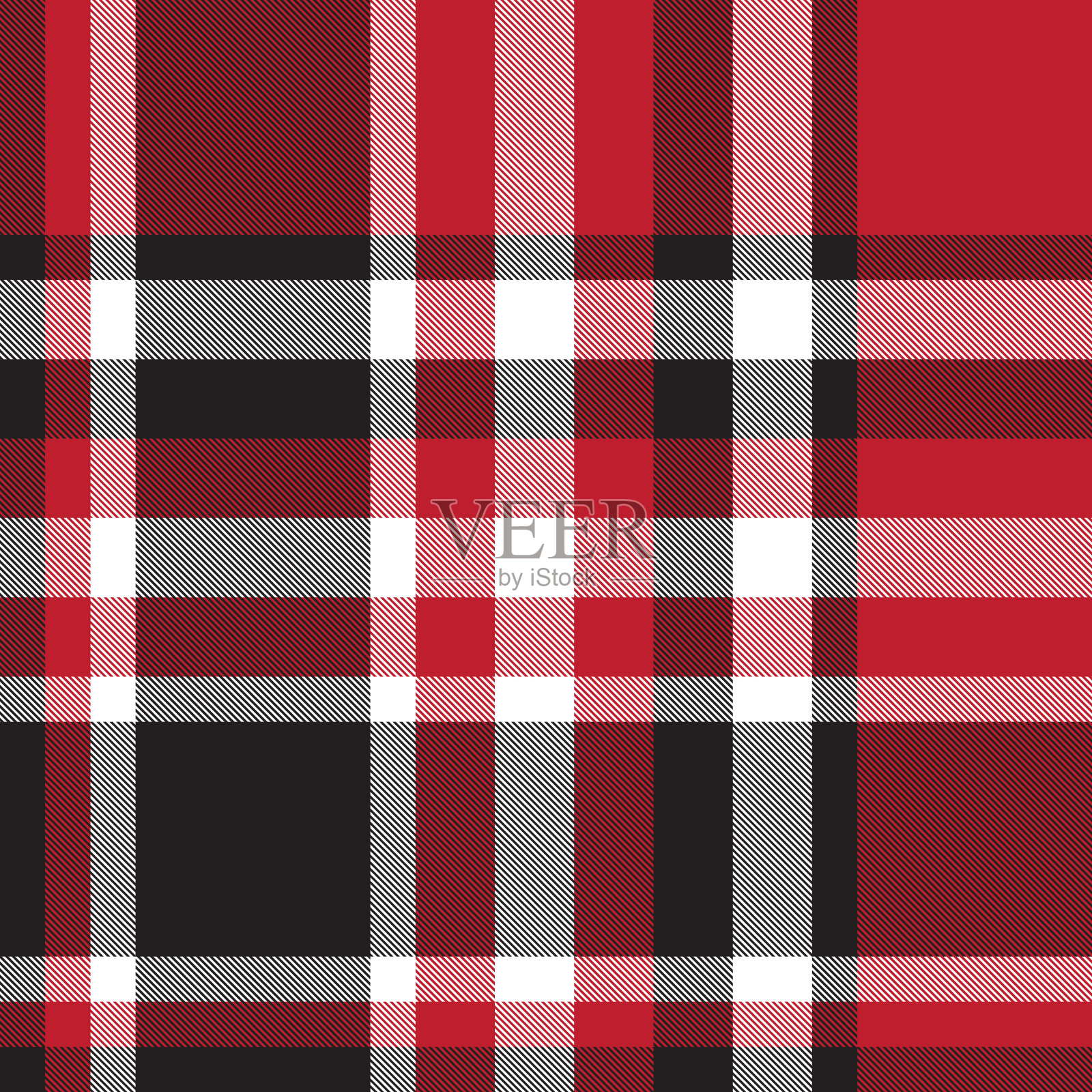 彩色经典现代格子呢无缝印花/图案向量插画图片素材