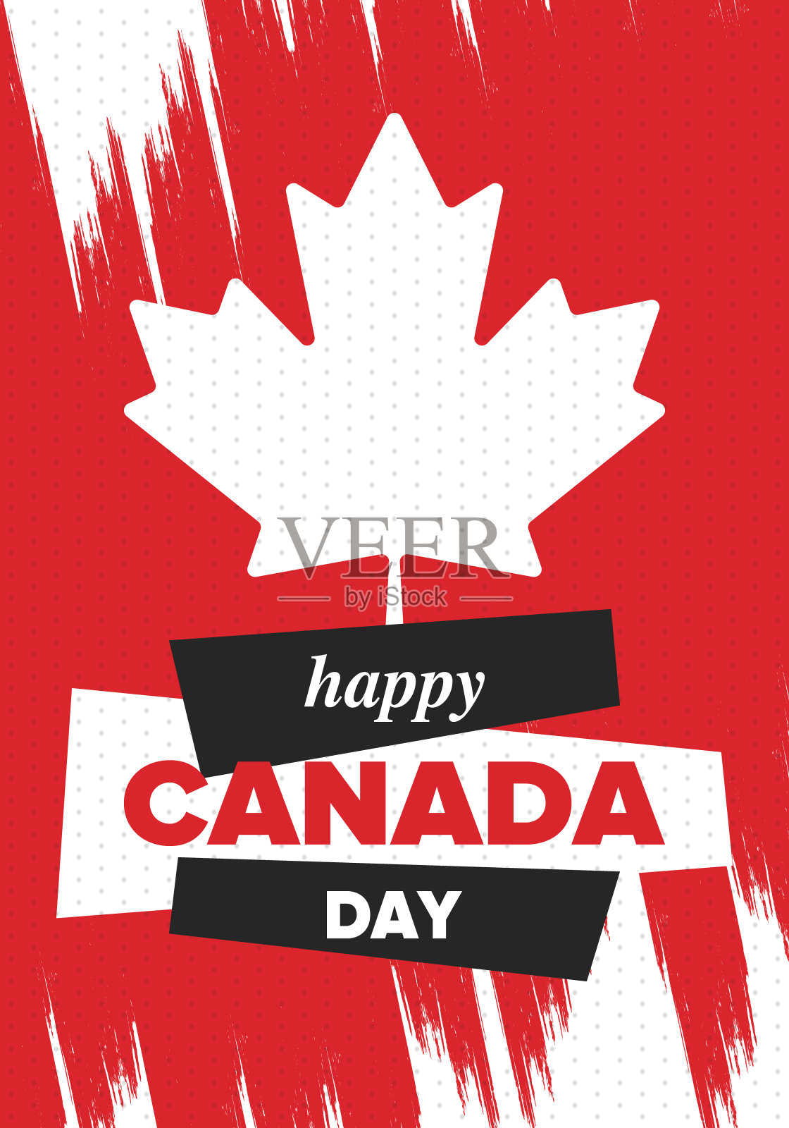 加拿大国庆日快乐。国庆节，在每年的7月1日庆祝。加拿大的国旗。枫叶。的象征和元素。海报、卡片、横幅和背景。矢量图插画图片素材