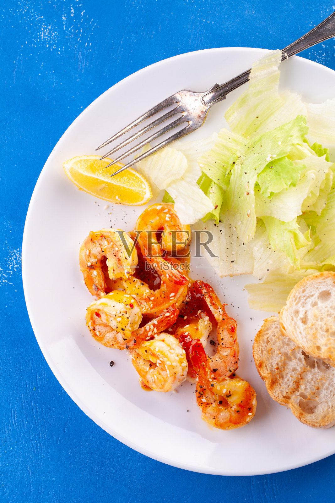 香辣虎虾，糖醋汁照片摄影图片