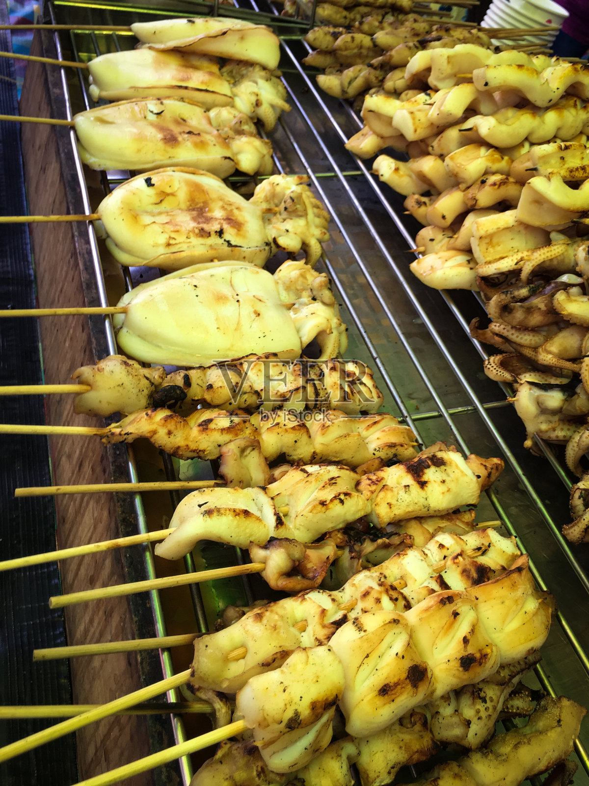 烤鱿鱼条曼谷泰国街头小吃照片摄影图片