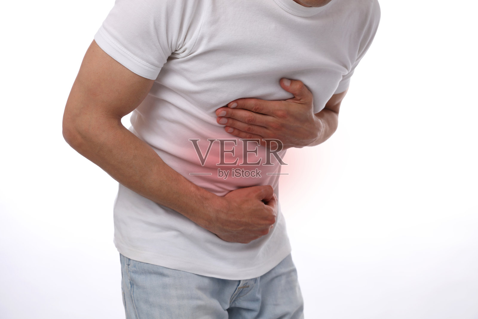 男子胃痛，消化系统问题，食物中毒照片摄影图片