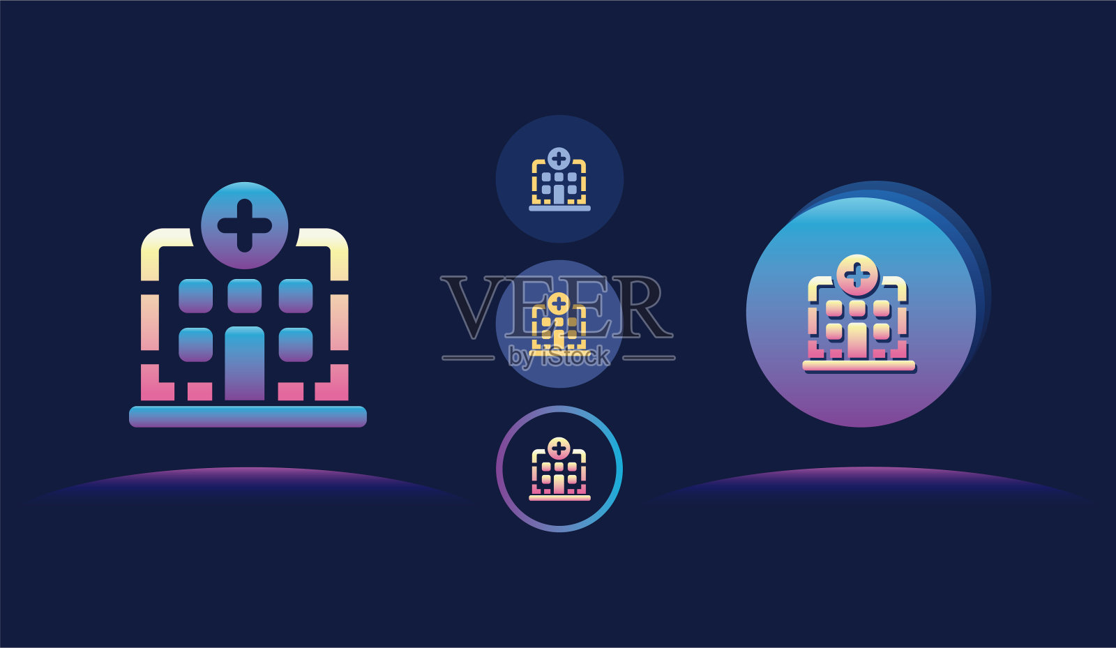 医院图标说明。插画图片素材