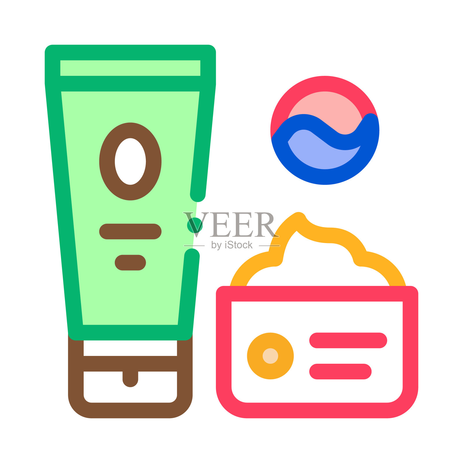 化妆品包图标矢量轮廓插图插画图片素材