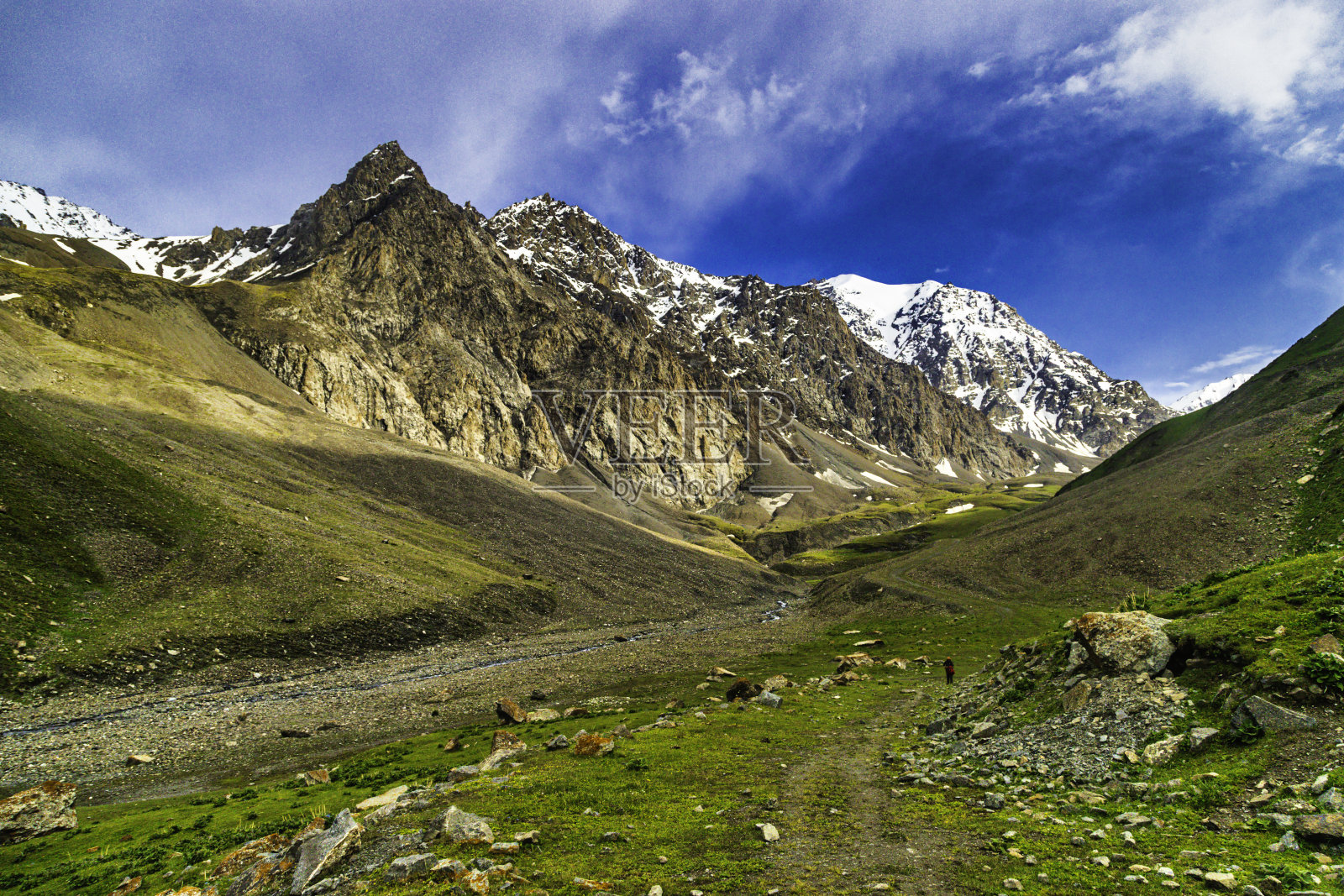 在吉尔吉斯斯坦的阿莱山徒步旅行照片摄影图片