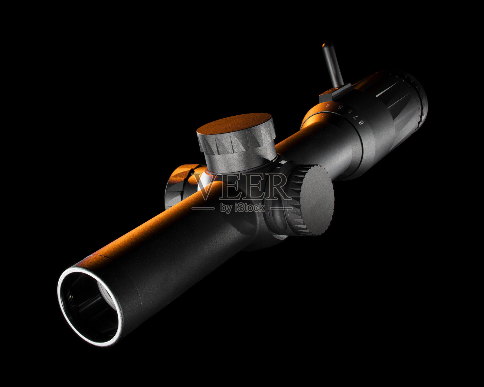 带橙色背光的雷射镜照片摄影图片