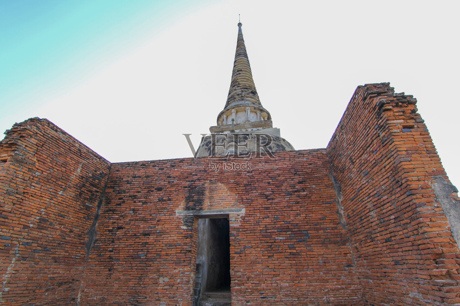 泰国大城历史公园古老寺庙墙壁照片摄影图片