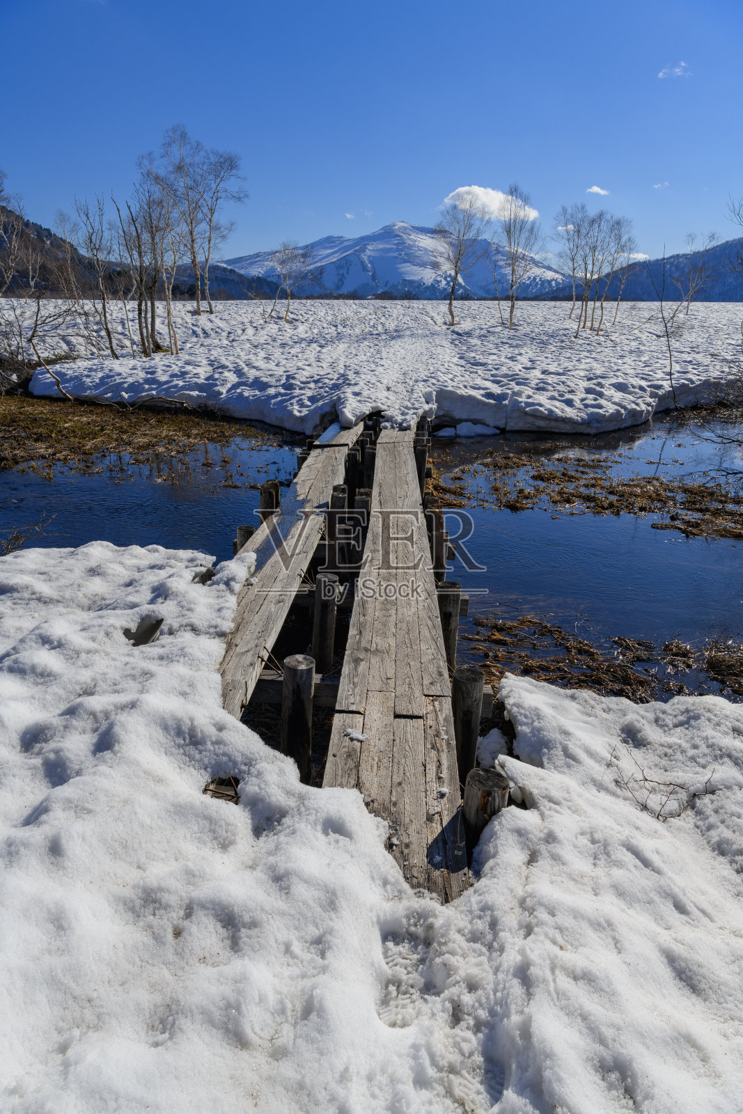 从Ozegahara沼泽看到的shibutsu山照片摄影图片