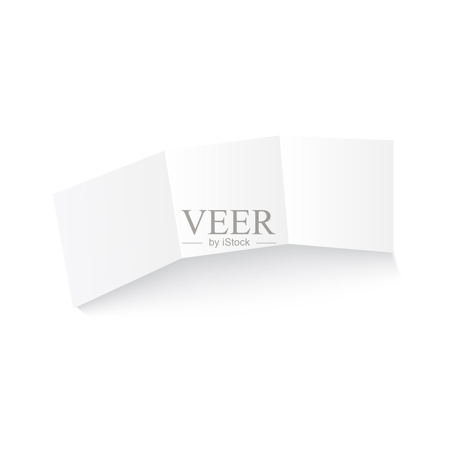 空白三折折叠纸。向量设计模板素材