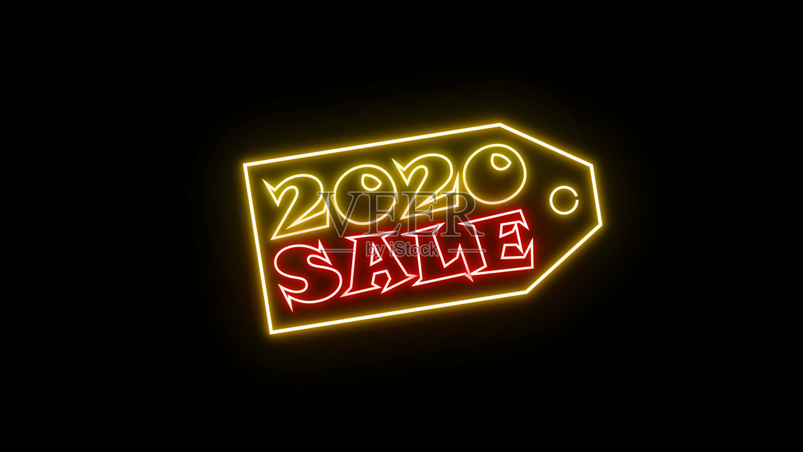 霓虹文字字字母孤立上黑色颜色促销和清仓促销和促销季节。插画图片素材