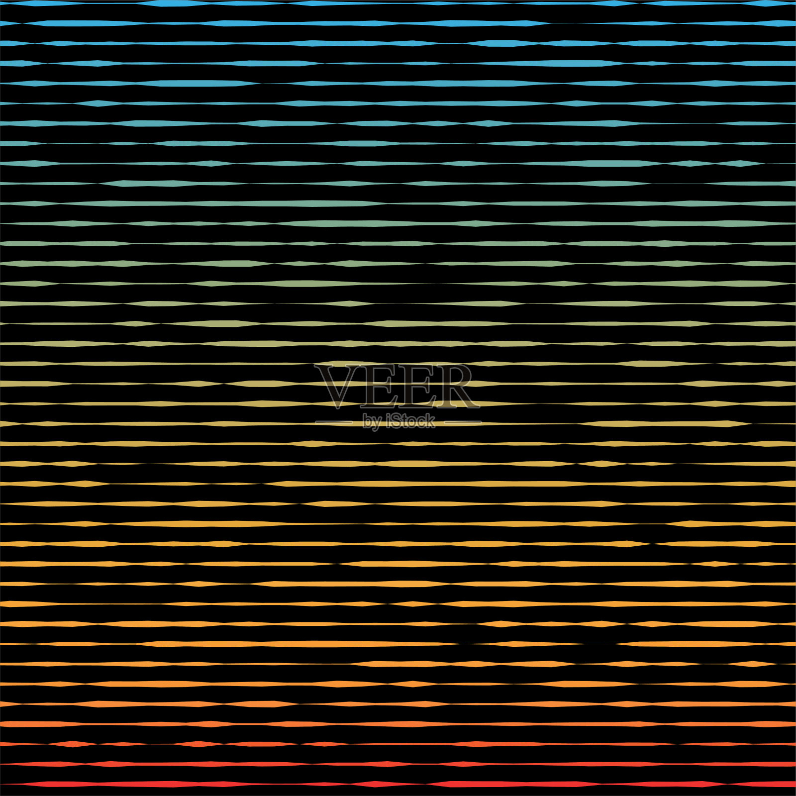 橙色条纹在黑色背景与几何图案向量背景。暑假插画图片素材