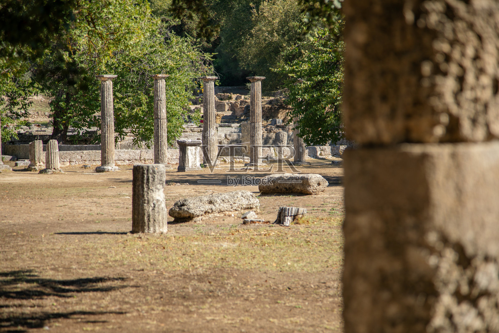 古奥林匹亚，伯罗奔尼撒，希腊照片摄影图片