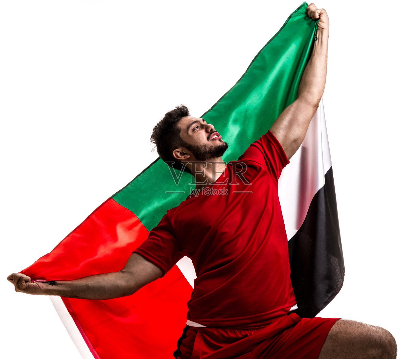 庆祝的阿联酋球迷照片摄影图片