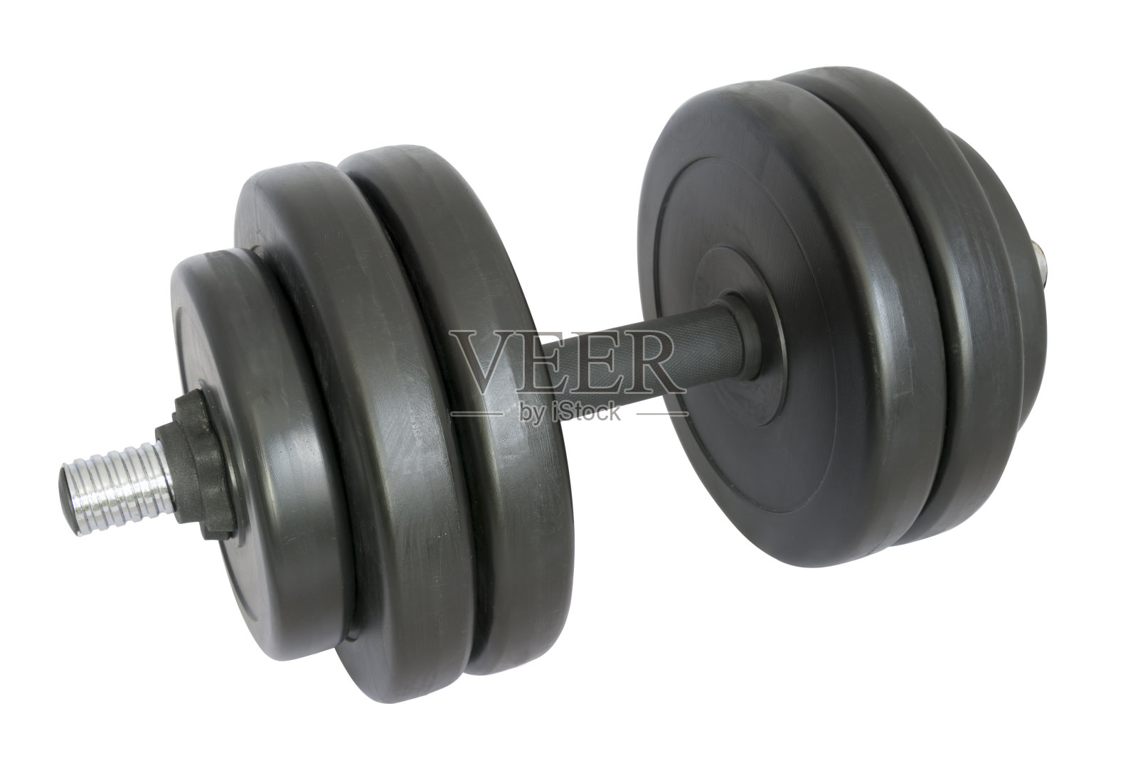 白色背景上的大哑铃。照片摄影图片