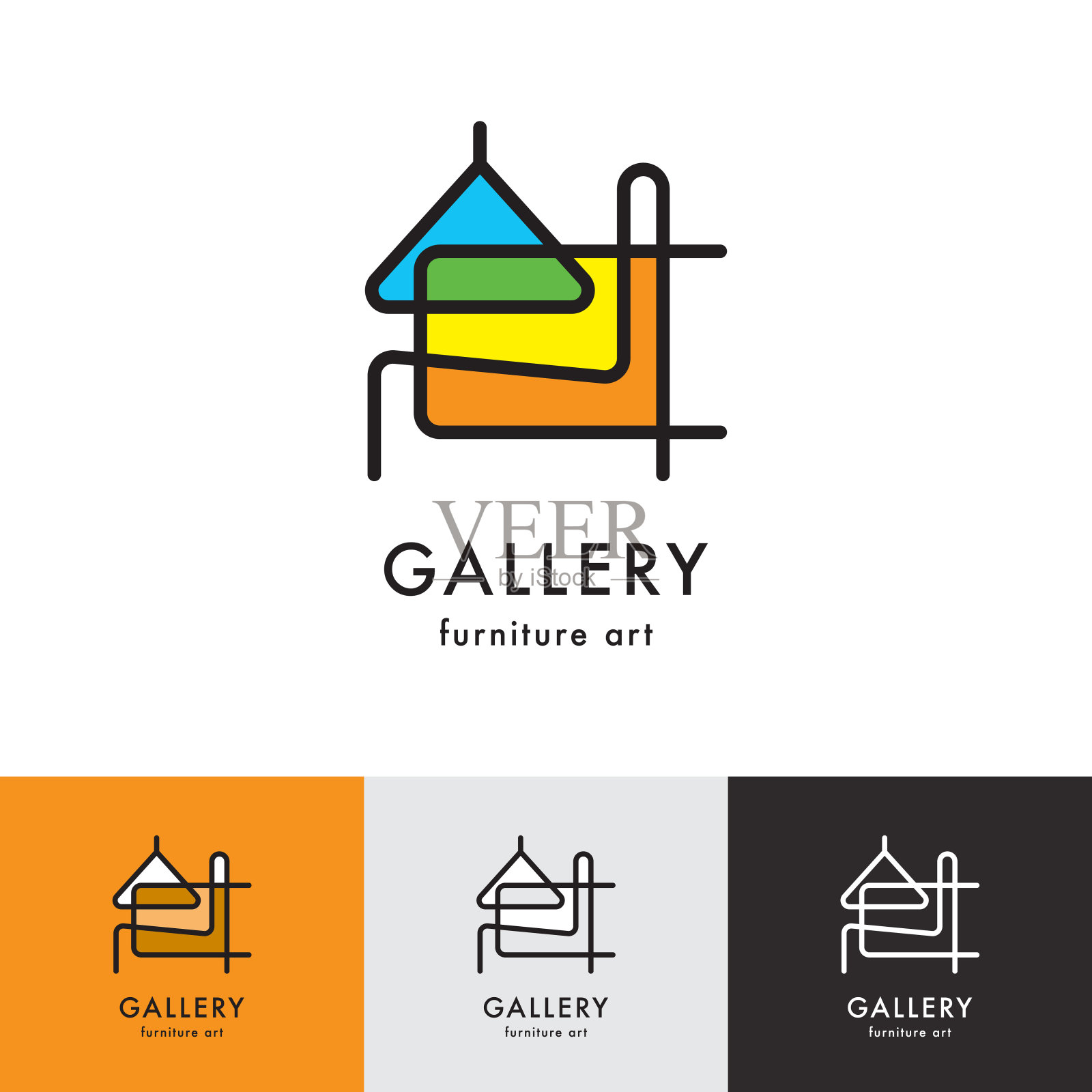标志画廊家具艺术集插画图片素材