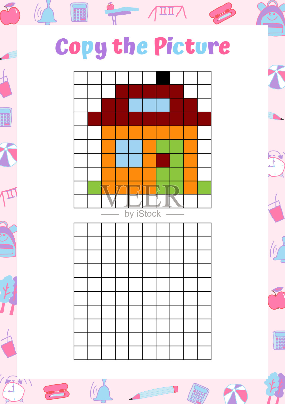 复制图片：儿童绘画活动，学龄前儿童教育游戏插画图片素材