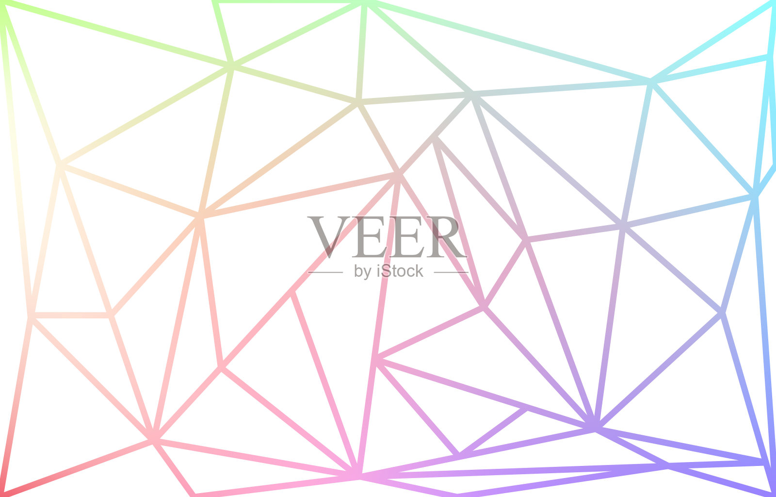 带有彩虹线的多边形矢量图标插画图片素材