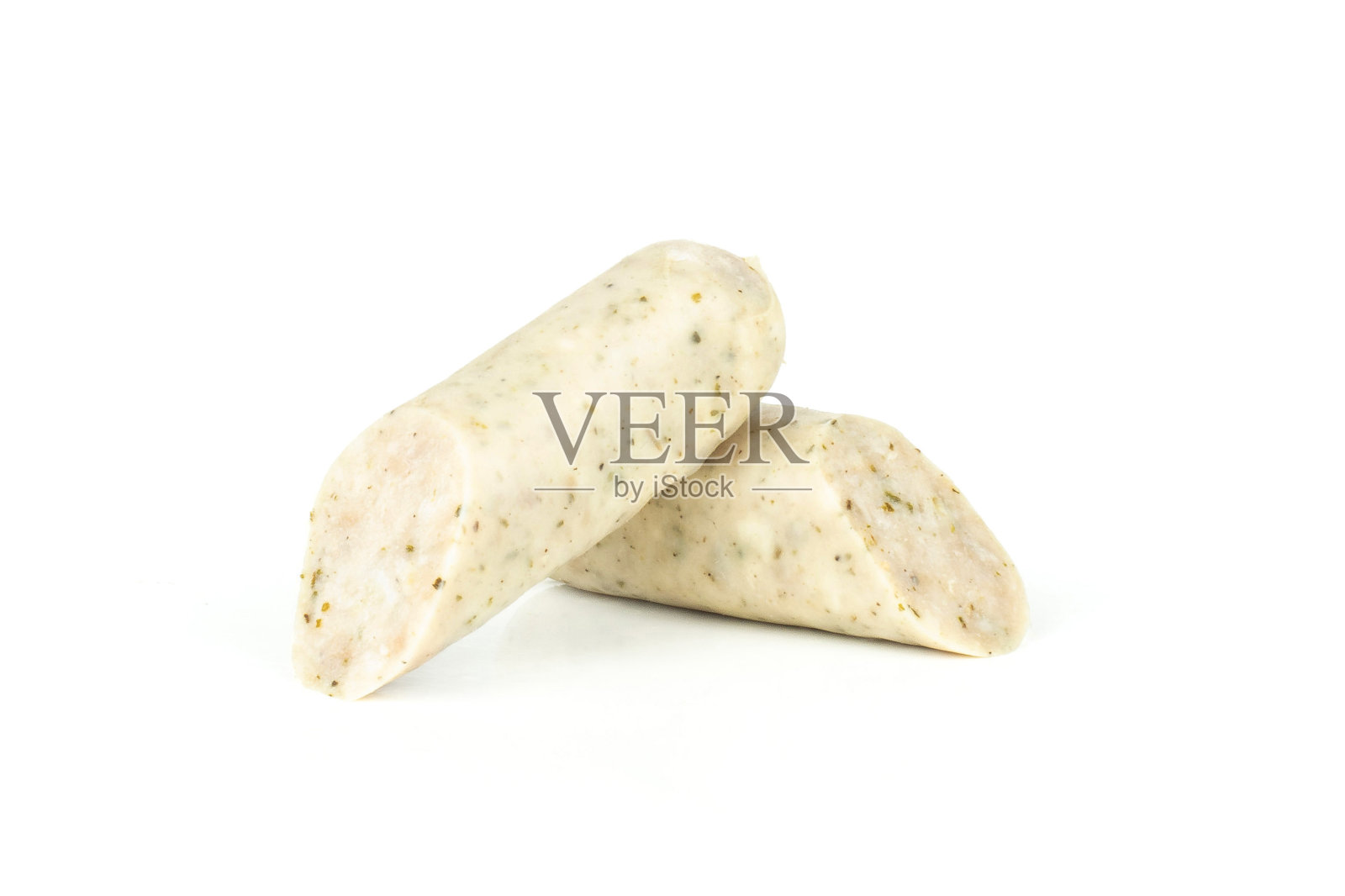 巴伐利亚白香肠孤立在白色照片摄影图片