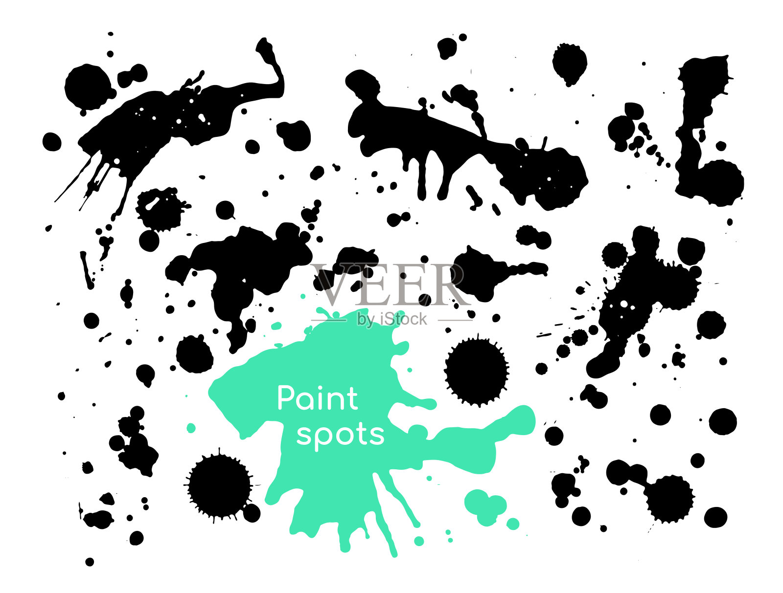 黑色漆点-集装饰设计元素插画图片素材