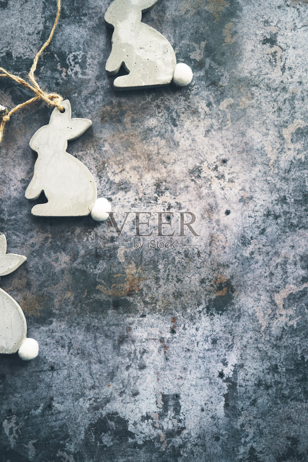 复活节装饰与复活节兔子照片摄影图片