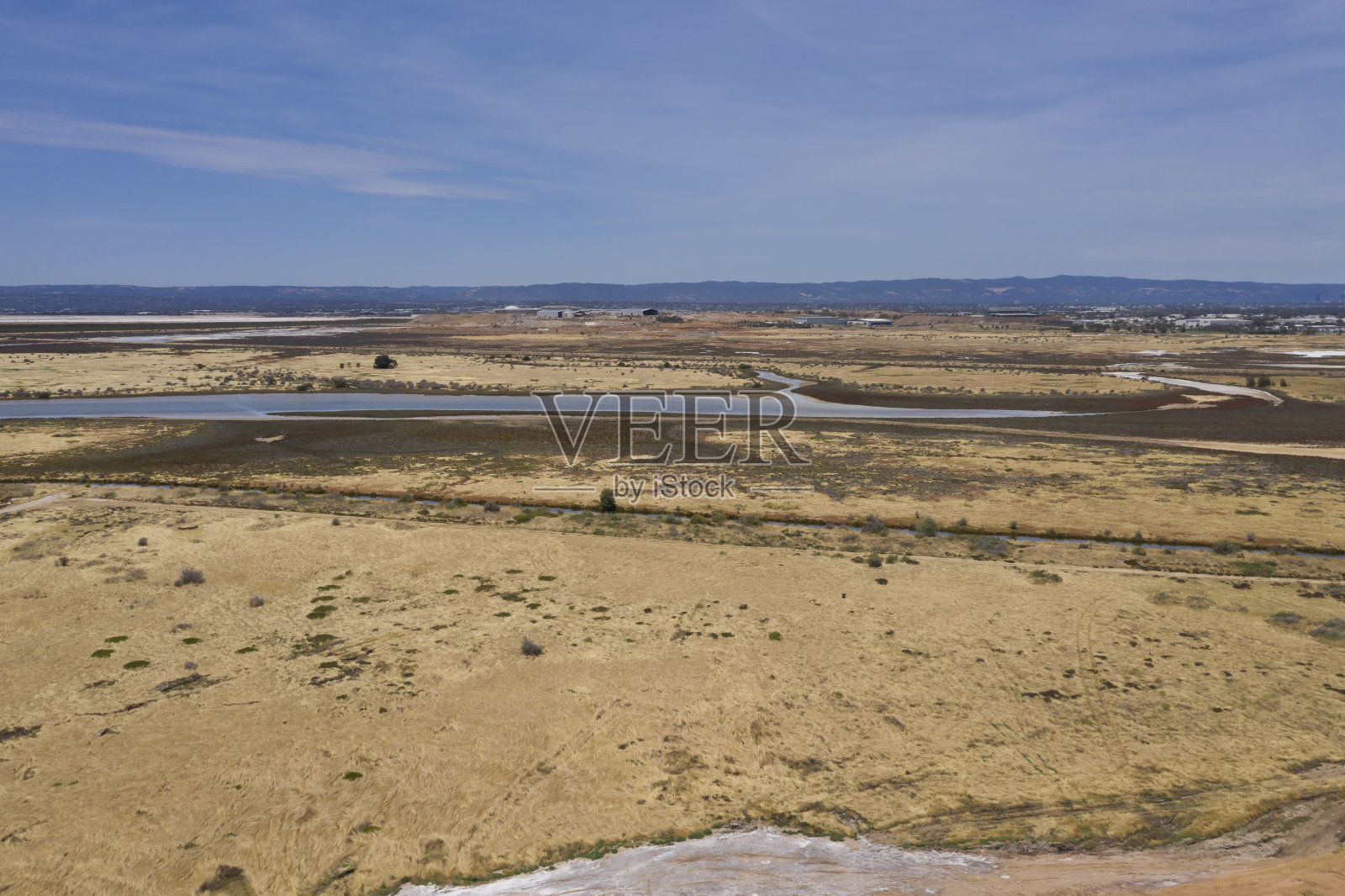 南澳大利亚阿德莱德港工业区鸟瞰图照片摄影图片