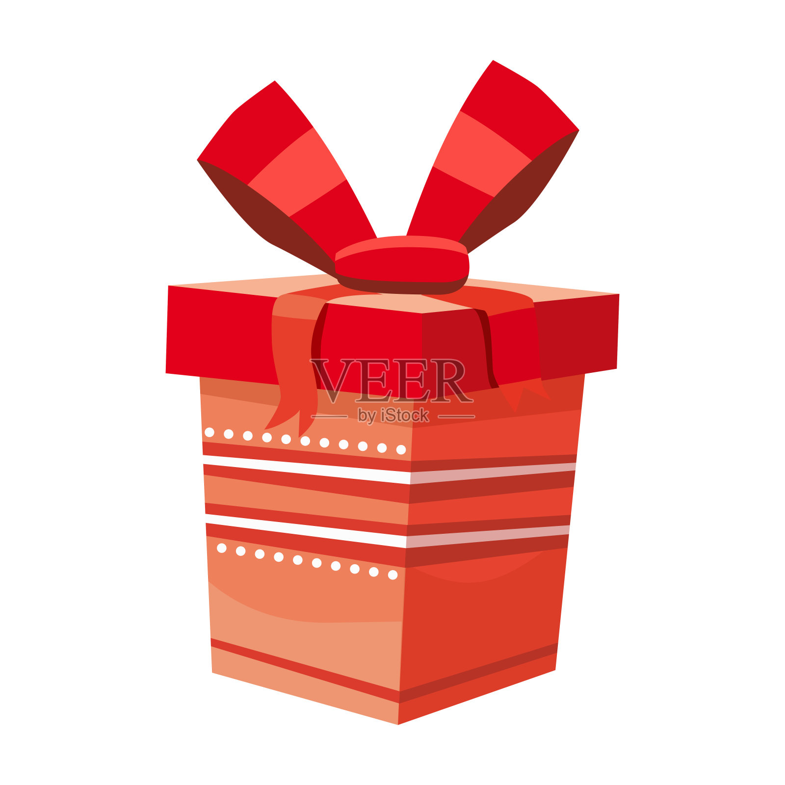 有蝴蝶结和丝带的彩色礼盒。呈现孤立的白色。销售、购物的概念。生日收藏，圣诞节收藏。矢量插图。设计元素图片