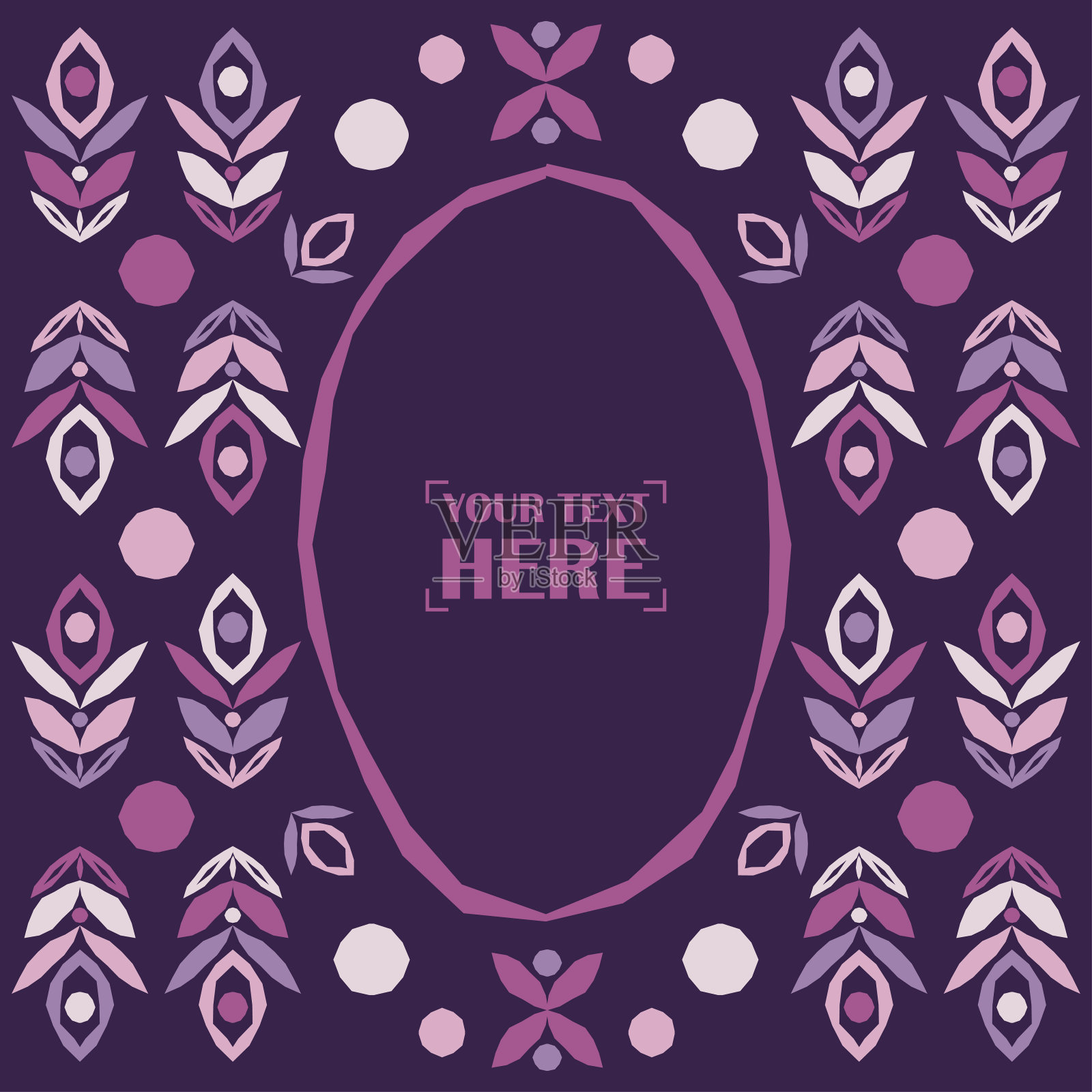 装饰鲜花的贺卡。空间的文本。插画图片素材