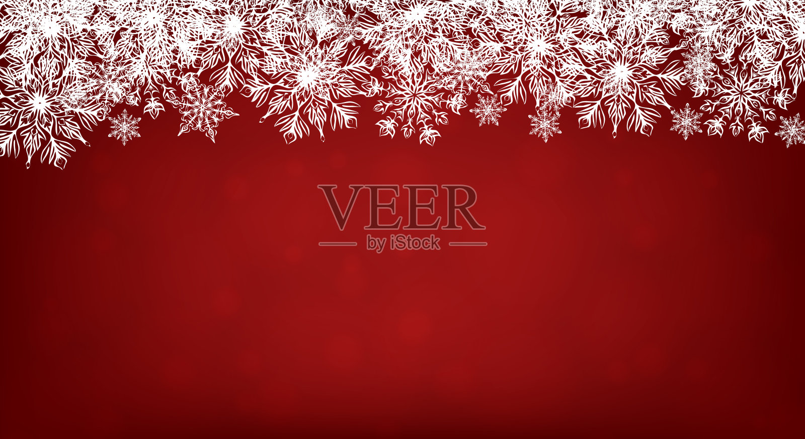 红色背景与雪花插画图片素材