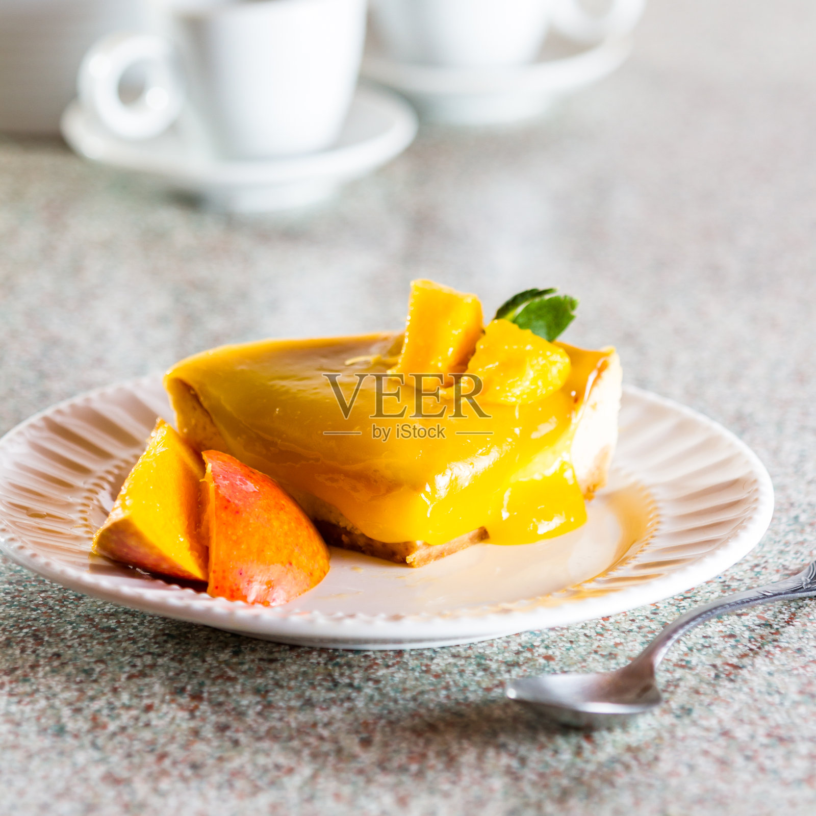 热带芝士蛋糕照片摄影图片