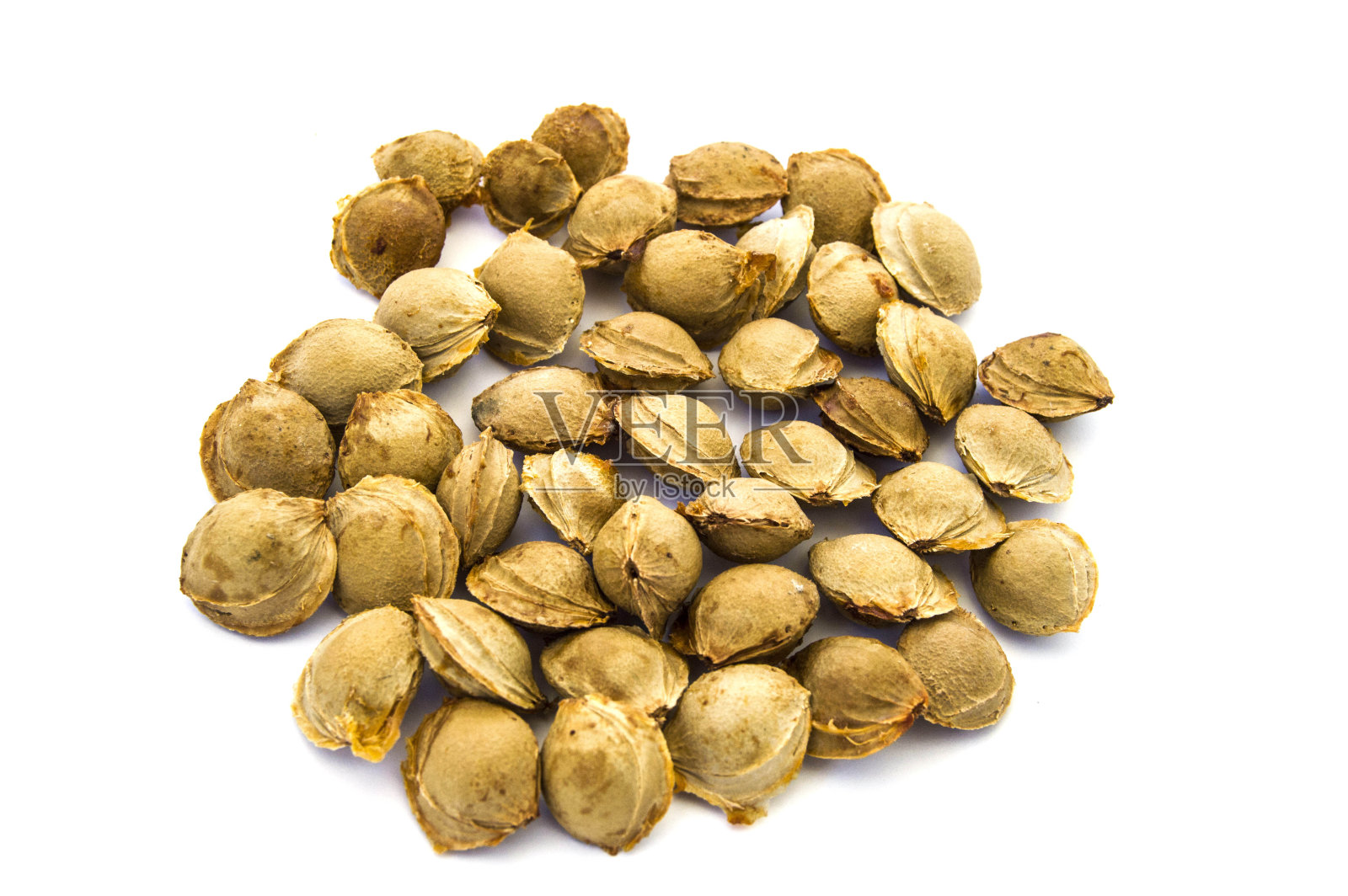 白底杏仁，天然有机果仁，照片摄影图片