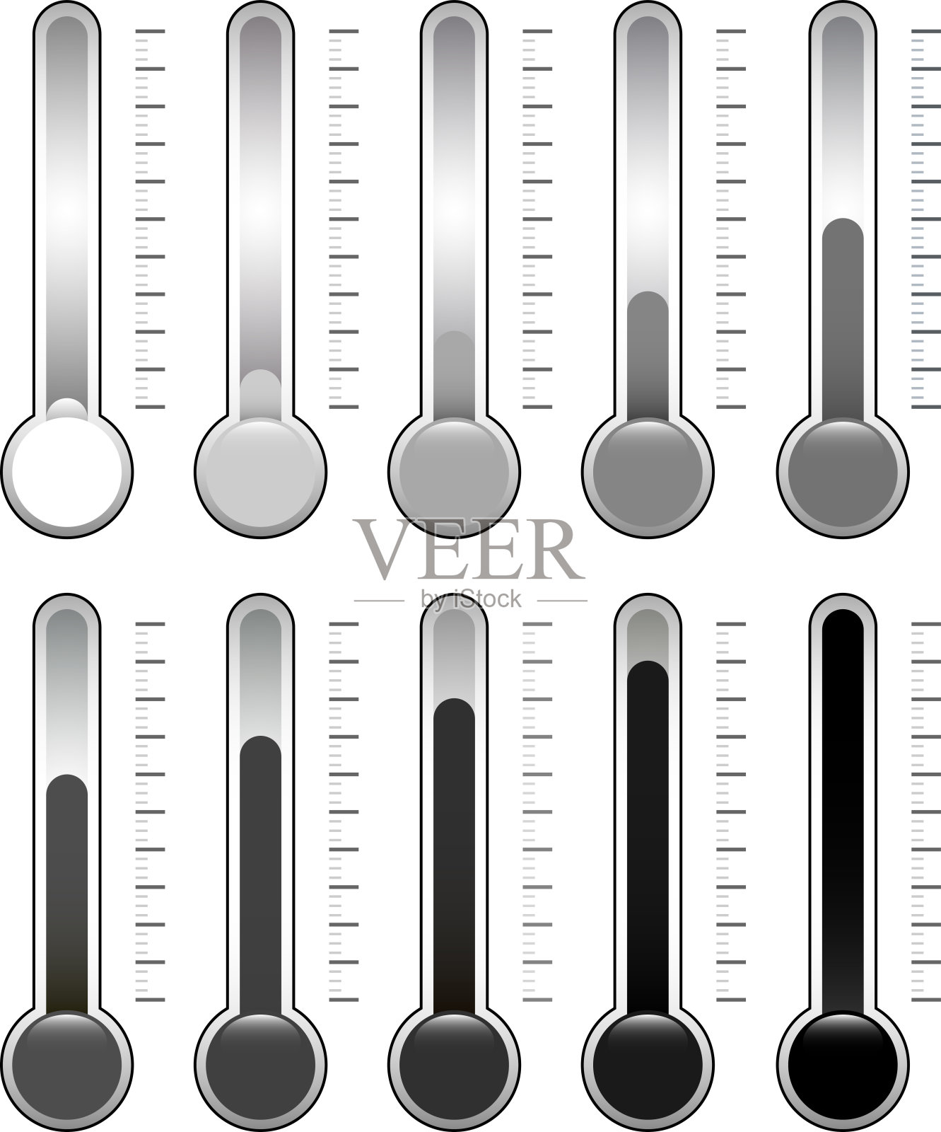 单色温度计插图集插画图片素材