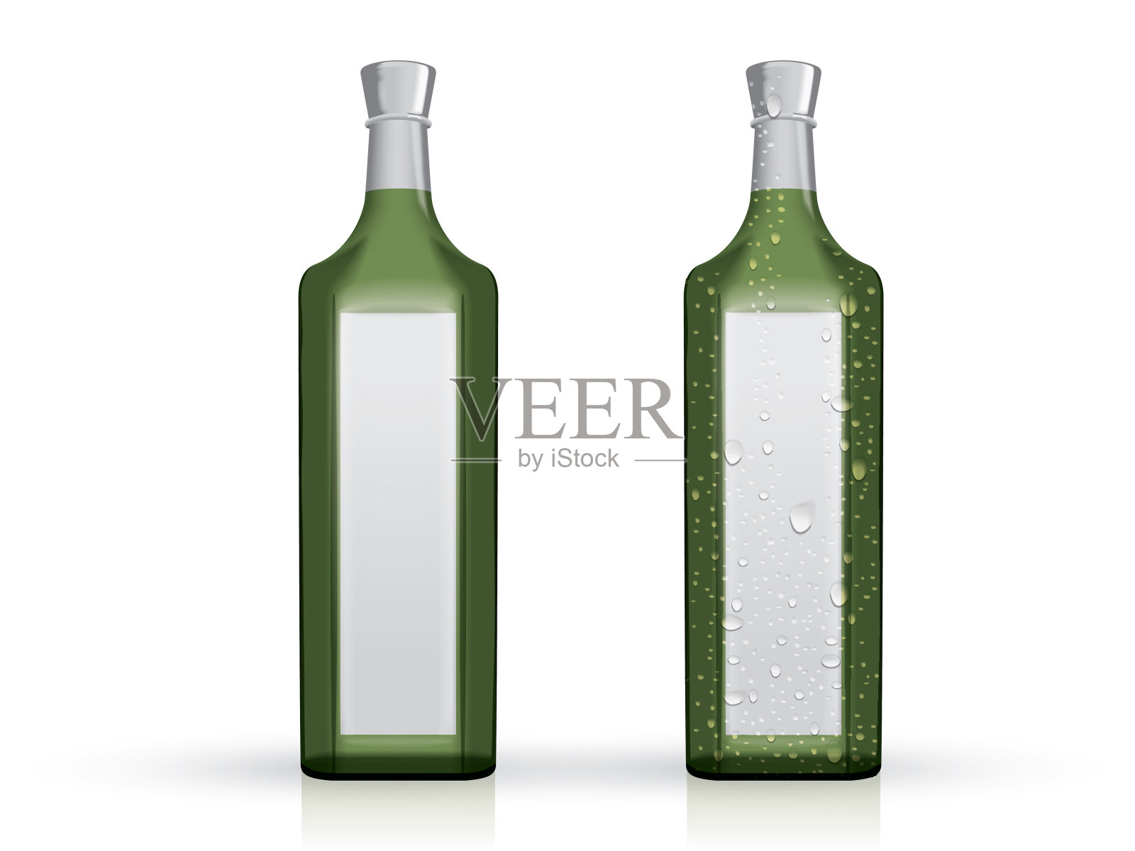 白色背景上的透明玻璃瓶设计元素图片