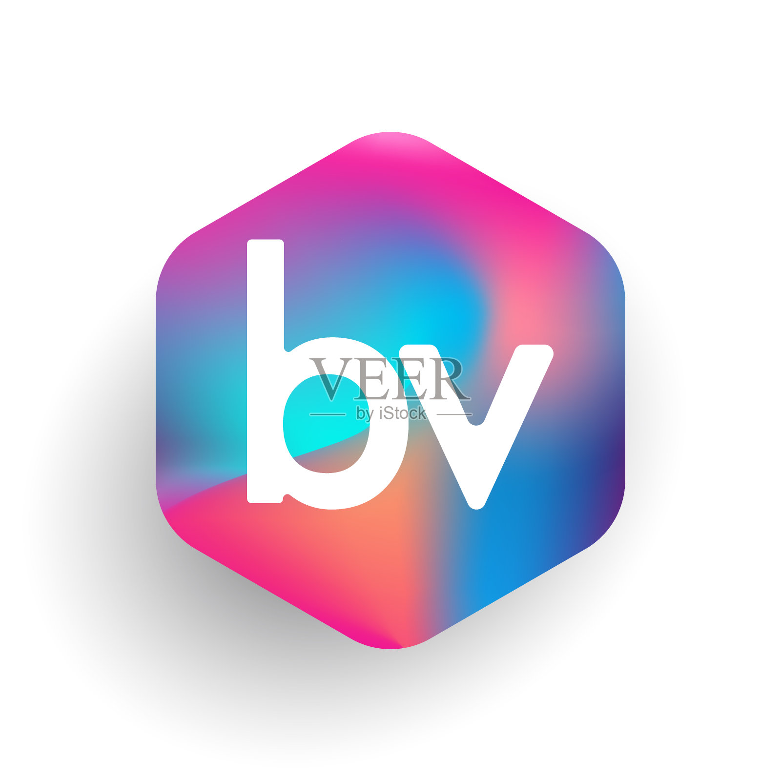 六角形和彩色背景插画图片素材