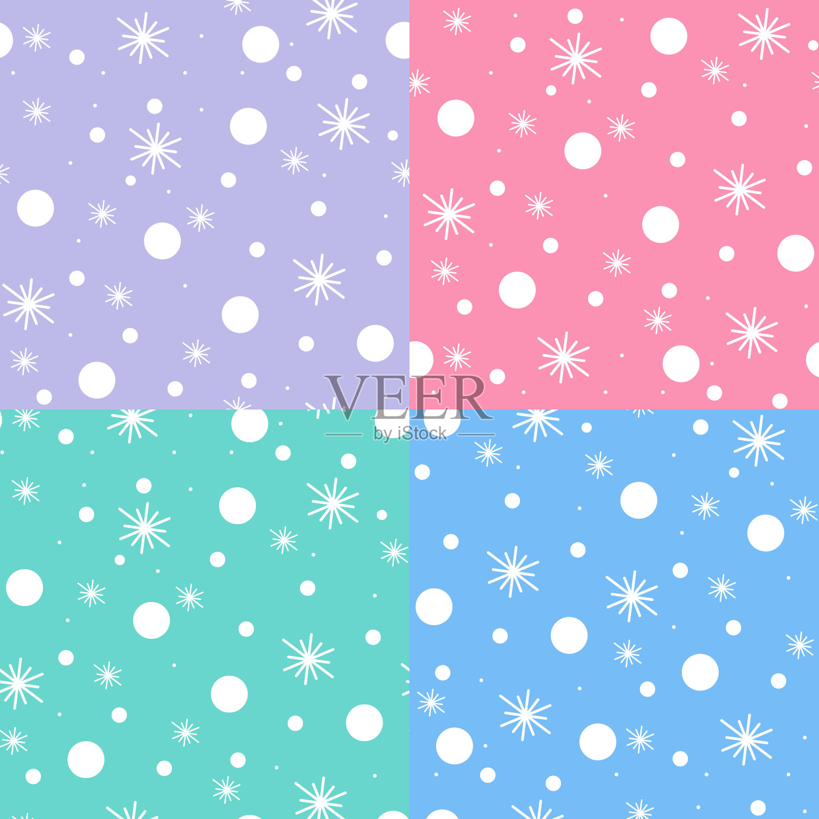 雪花图案上柔和的色调插画图片素材