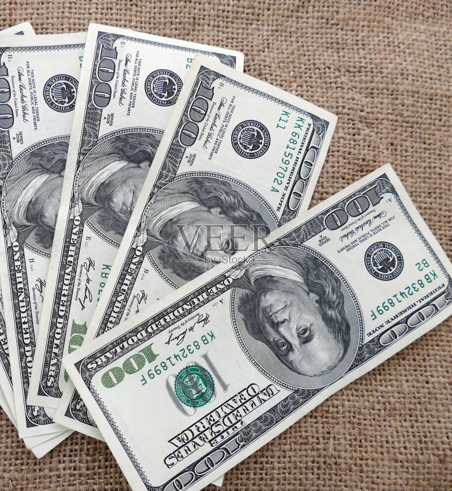 100美元美钞照片摄影图片