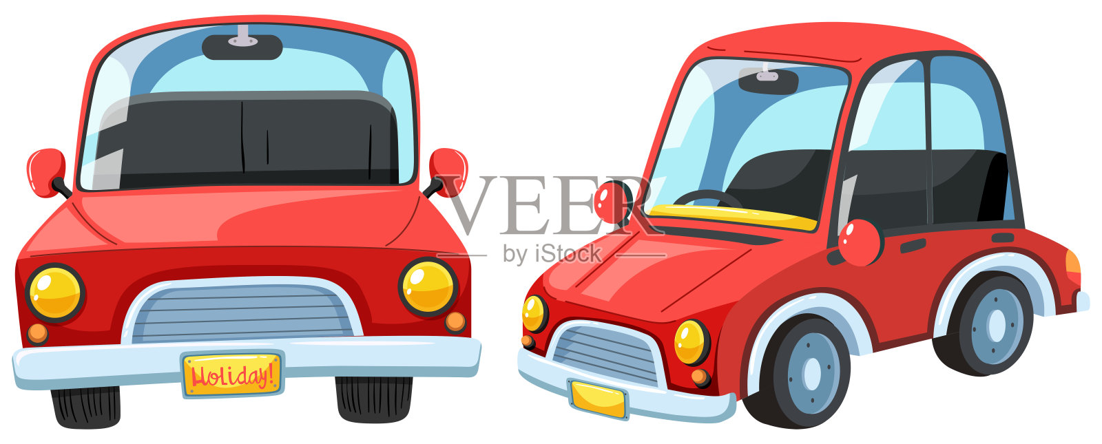 矢量或红色现代车插画图片素材