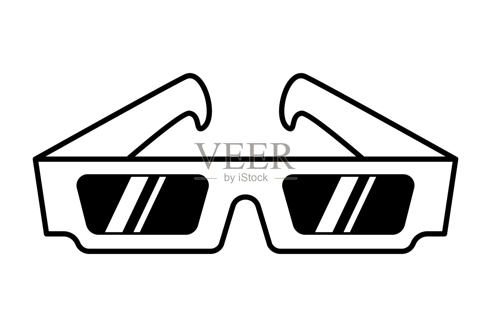 复古电影3d眼镜模板插画图片素材