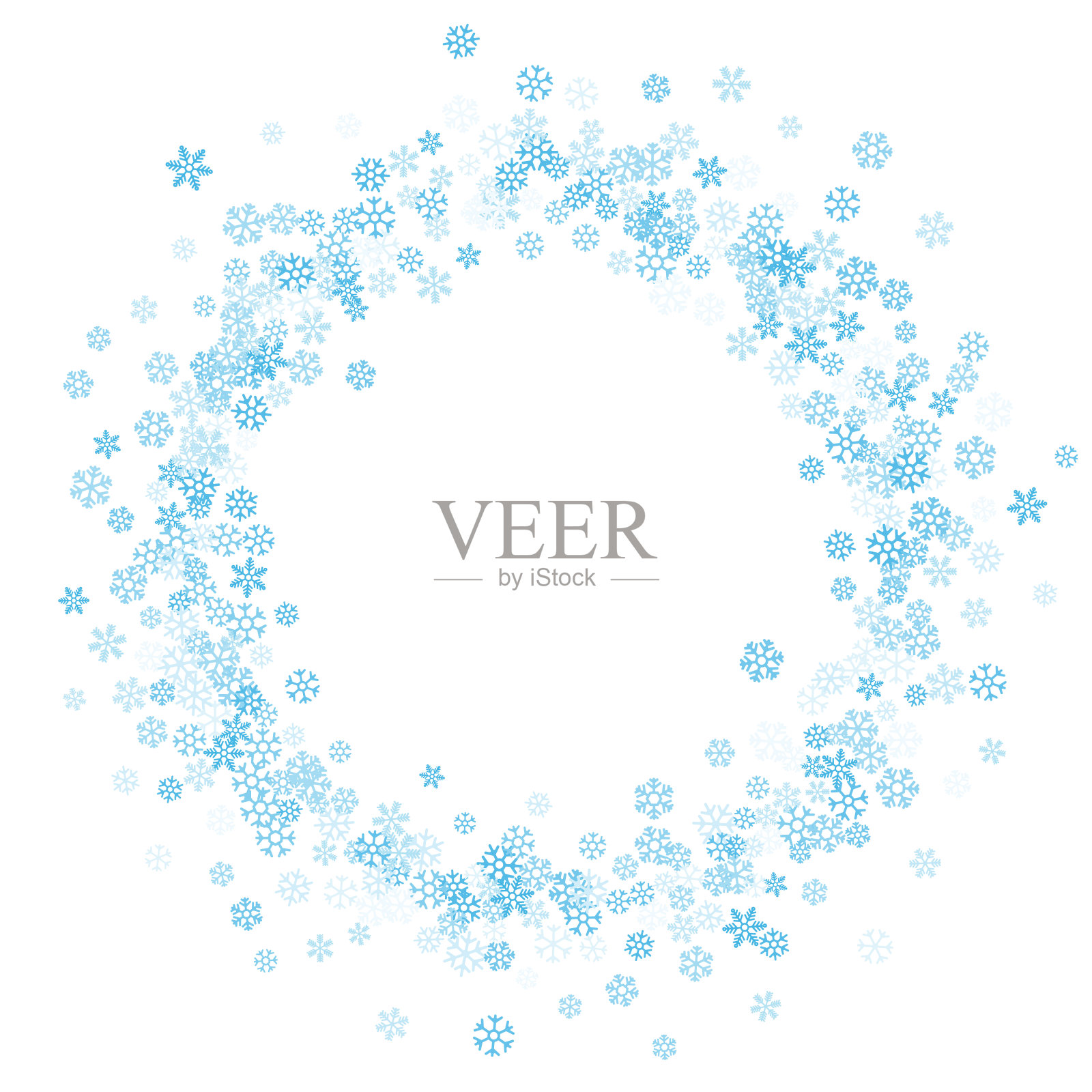 随机散落的雪花的框架或边缘插画图片素材