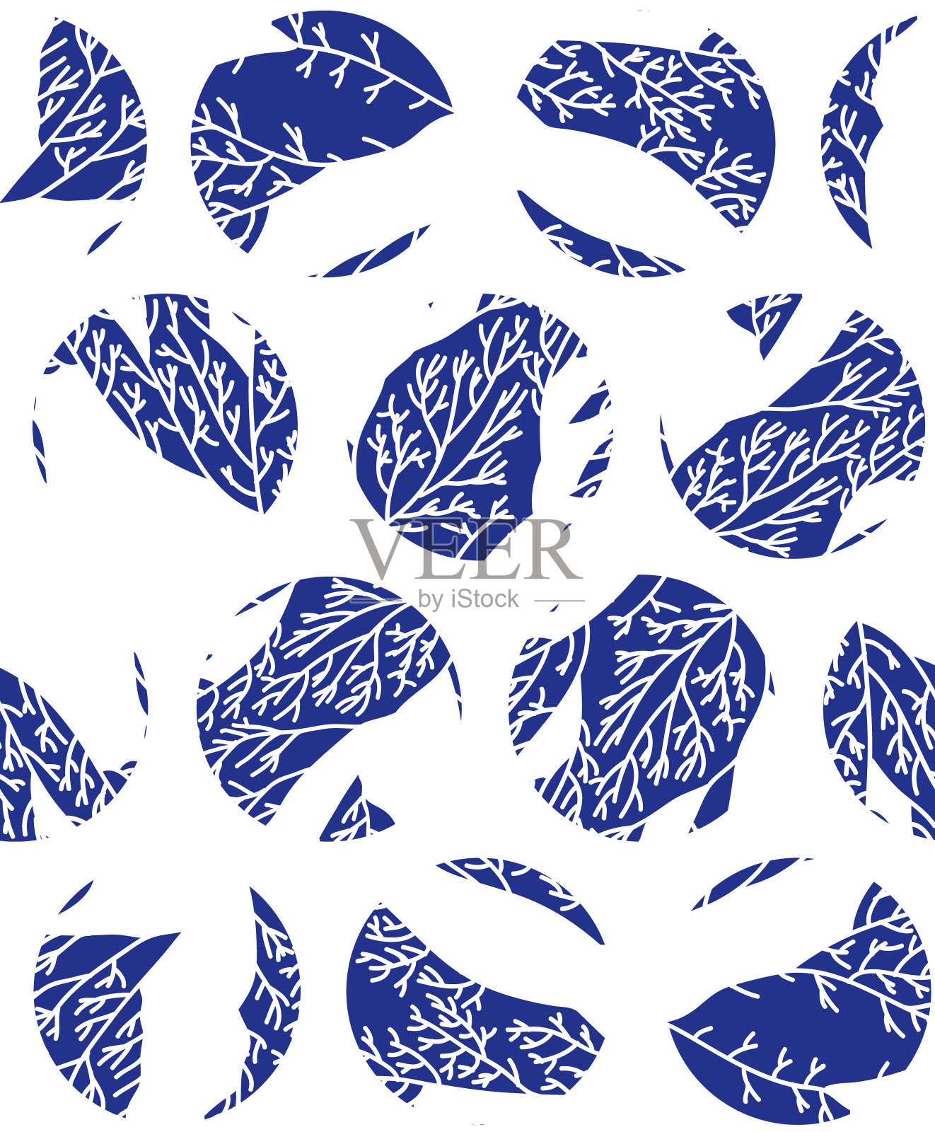 时髦的现代图案与植物和几何元素插画图片素材