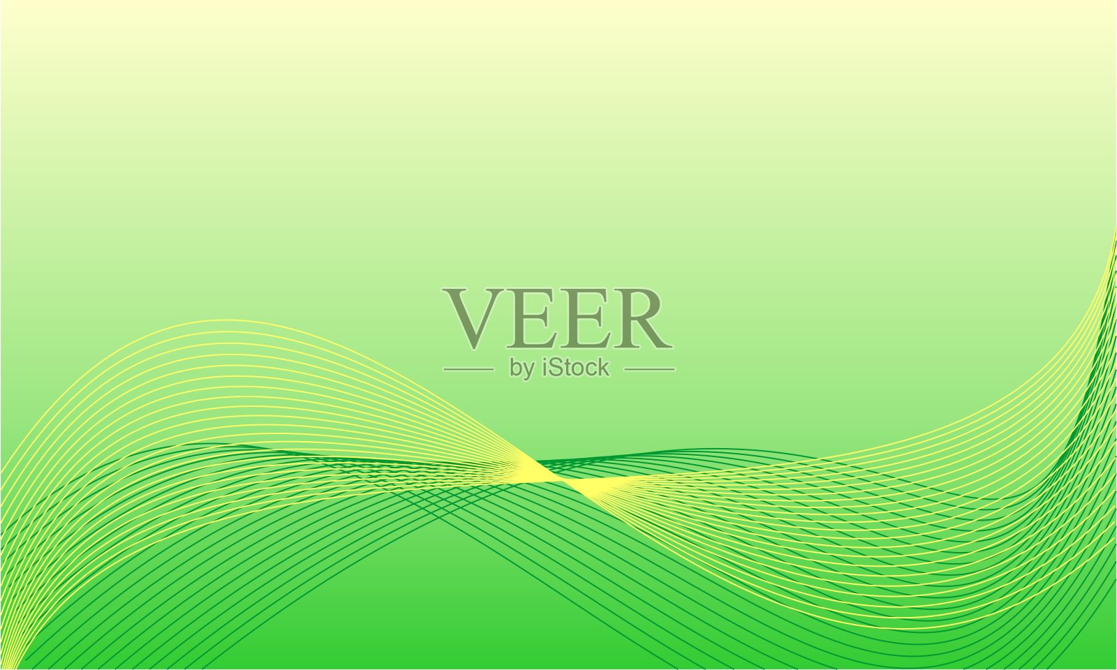 绿黄波矢量抽象背景。插画图片素材