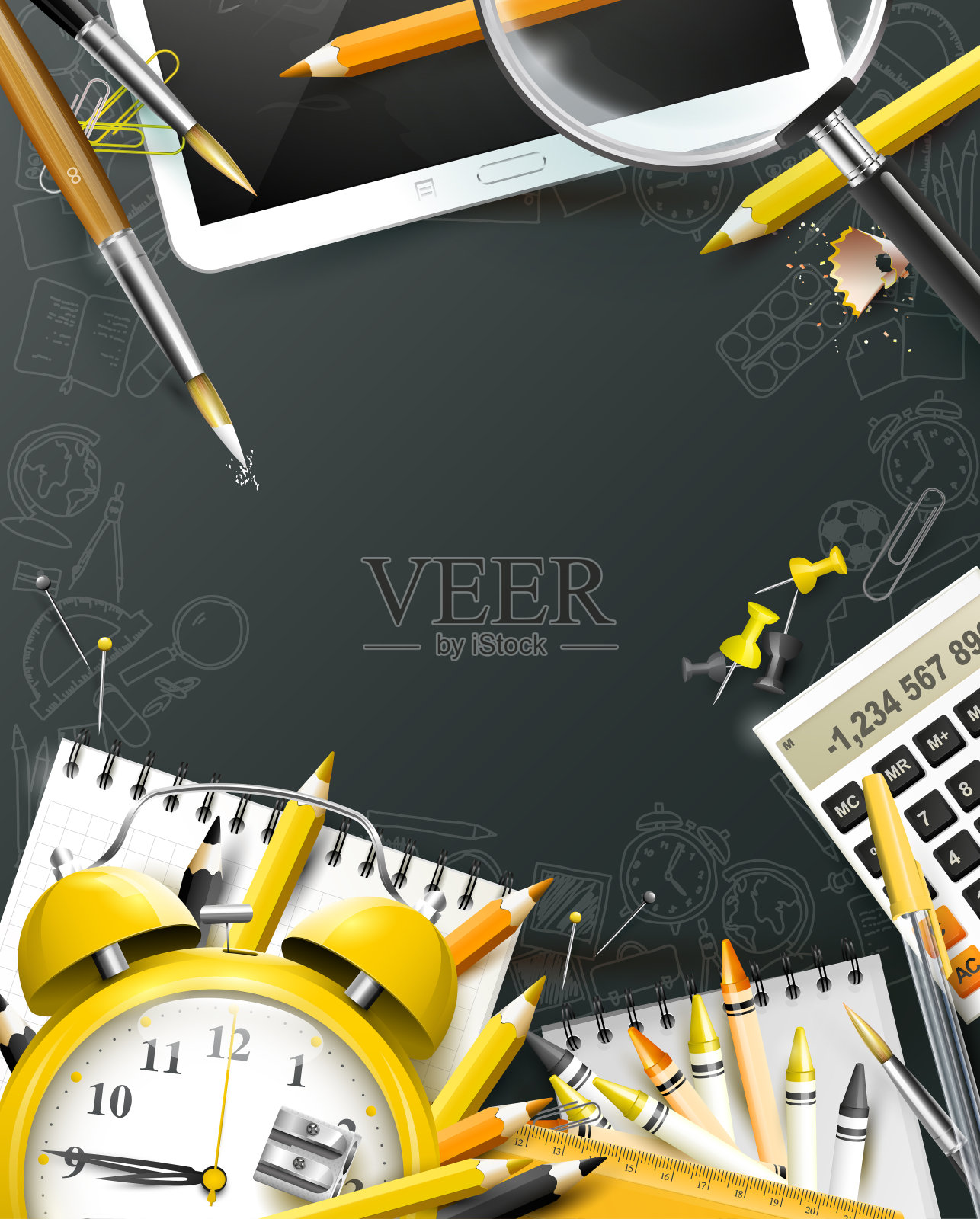 现代设计学校模板插画图片素材