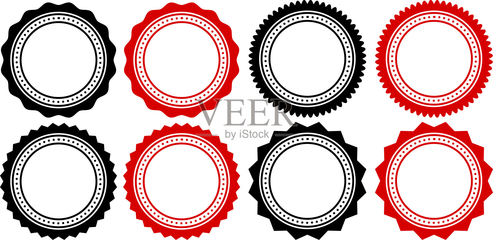 单色简单的装饰奖章套装设计元素图片